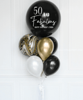 Black, Gold, and White - Personalized Jumbo Balloon Bouquet, helium balloons