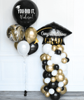Black Gold And White Personalized Jumbo Balloon Bouquet Graduation Column