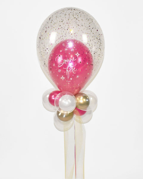 Pink Gold Birthday Balloon Centerpiece