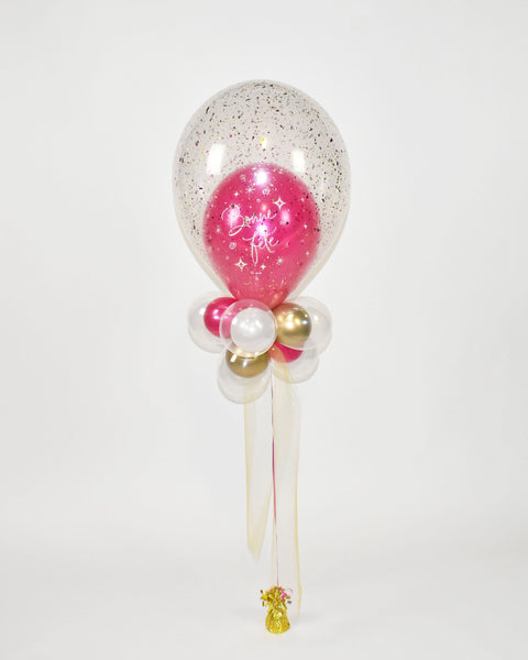 Pink Gold Birthday Balloon Centerpiece
