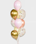 Pink Gold Ivory Rose Confetti Balloon Bouquet