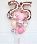 Pink and Blush - Custom Age Birthday Confetti Balloon Bouquet