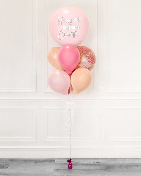 Pink And Blush - Personalized Jumbo Balloon Bouquet