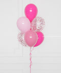 Pink and Fuchsia Confetti Balloon Bouquet, 7 Balloons from Balloon Expert, zoom in image