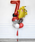 Pokémon Number Confetti Balloon Bouquet - Red Black White Boys Birthday