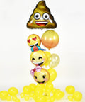 Poop Emoji Confetti Balloon Bouquet - Yellow