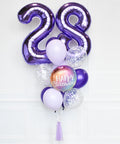 Purple and Lilac - Custom Age Birthday Confetti Balloon Bouquet