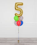 Rainbow - Number Confetti Balloon Bouquet 7 Balloons Bouquets