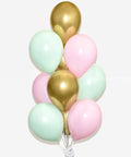 Rose Mint And Chrome Gold Balloon Bouquet