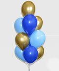 Royal Blue And Chrome Gold Balloon Bouquet