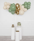 Sage Green, Ivory, and Gold Balloon Garland, 6 ft from Balloon Expert
