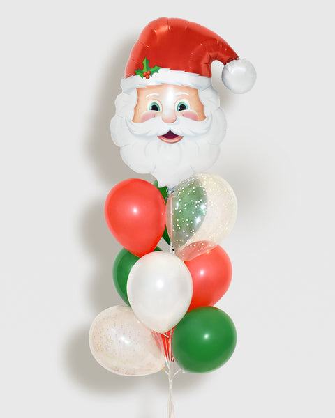 Bouquet de ballons confettis du Père Noël - rouge, vert, blanc