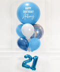 Shades of Blue - Personalized Jumbo Balloon Bouquet with 16" Number close up product image