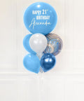 Shades of blue - Personalized Jumbo Balloon Bouquet close up product image