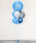Shades of blue - Personalized Jumbo Balloon Bouquet full length product image