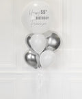 Silver and White - Personalized Jumbo Balloon Bouquet close up product image