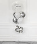 Silver and White - Personalized Jumbo Balloon Bouquet with 16" Number full length product image