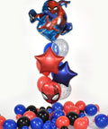 Spider-Man Confetti Balloon Bouquet - Blue Red Boys Birthday