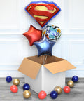 Superman Father's Day Balloon Surprise Box with small balloons