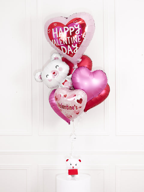 Teddy Bear Valentine's Day Balloon Bouquet