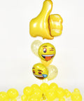 Thumbs Up Emoji Confetti Balloon Bouquet - Yellow Boys Birthday