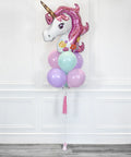 Unicorn Balloon Bouquet - Pink Mint And Lilac Girls Birthday