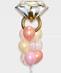 Wedding Ring Confetti Balloon Bouquet - Pink Blush Nude Rose Gold