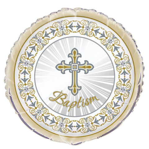 Buy Religious Sil/gld Radiant Cross - Balloon  Baptism 18 In. sold at Balloon Expert