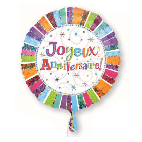 Buy Balloons Joyeux Anniversaire Foil Balloon, 18 Inches sold at Balloon Expert