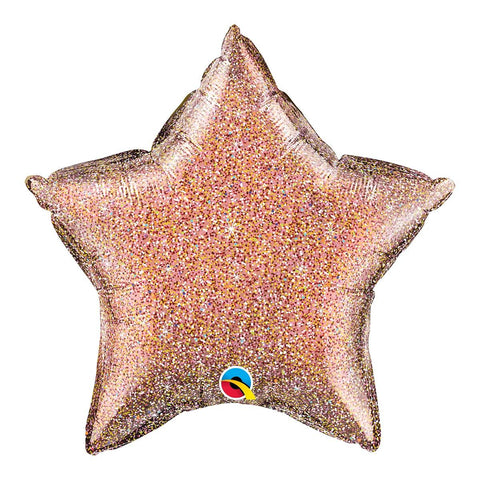 Buy Balloons Rose Gold Holographic Star Shape Foil Balloon, 18 Inches sold at Balloon Expert