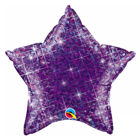 Buy Balloons Purple Holographic Jewel Star Foil Balloon, 18 Inches sold at Balloon Expert