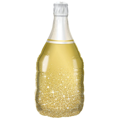 Buy Balloons Gold Champagne Bottle Supershape Foil Balloon with Bubbles sold at Balloon Expert