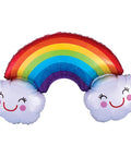 Buy Balloons Rainbow with Smiling Clouds Supershape Balloon sold at Balloon Expert