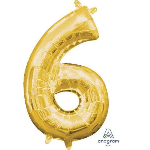 Buy Balloons Gold Number 6 Foil Balloon, 16 Inches sold at Balloon Expert