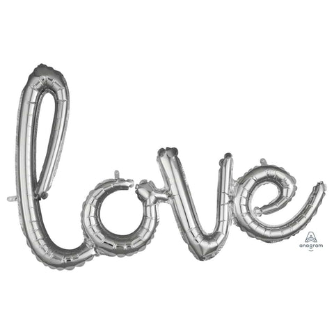 Buy Balloons Silver Love Air Filled Foil Balloon sold at Balloon Expert