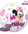 Buy Balloons Minnie Mouse 1st Birthday Bubble Balloon sold at Balloon Expert