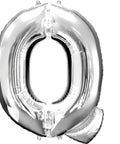 Buy Balloons Silver Letter Q Foil Balloon, 34 Inches sold at Balloon Expert