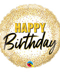 Buy Balloons Happy Birthday Gold Glitter Dots Foil Balloon, 18 Inches sold at Balloon Expert