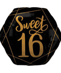 Buy Balloons Black Sweet 16 Foil Balloon, 18 Inches sold at Balloon Expert
