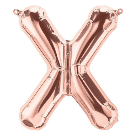 Buy Balloons Rose Gold Letter X Foil Balloon, 16 Inches sold at Balloon Expert