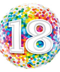 Buy Balloons 18th Birthday Rainbow Confetti Foil Balloon, 18 Inches sold at Balloon Expert