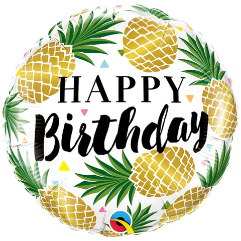 Buy Balloons Happy Birthday Pineapple Foil Balloon, 18 Inches sold at Balloon Expert