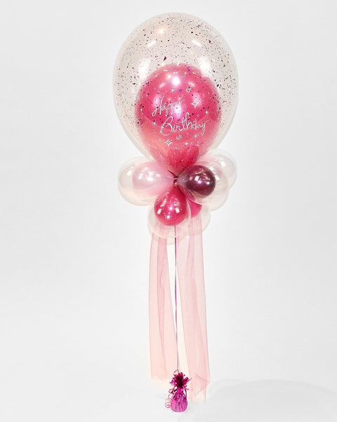 Pink Birthday Balloon Centerpiece