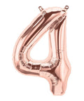 Buy Balloons Rose Gold Number 4 Foil Balloon, 16 Inches sold at Balloon Expert