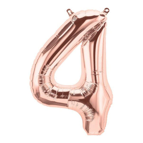Buy Balloons Rose Gold Number 4 Foil Balloon, 16 Inches sold at Balloon Expert
