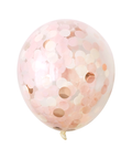 12" Rose Gold and White Round Metallic Confetti Latex BalloonHelium Inflated from Balloon Expert