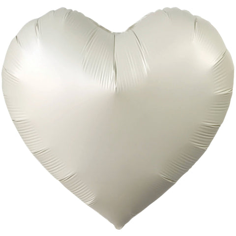 BOOMBA INTERNATIONAL TRADING CO,. LTD Balloons Matte Cream Heart Shaped Foil Balloon, 18 Inches, 1 Count 810120710075