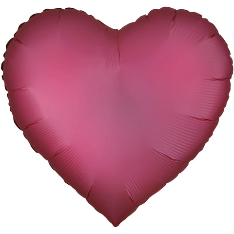 BOOMBA INTERNATIONAL TRADING CO,. LTD Balloons Satin Luxe Berry Heart Shaped Foil Balloon, 18 Inches, 1 Count 810120710112