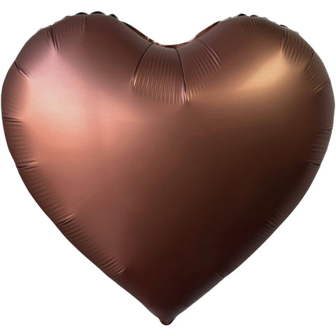 BOOMBA INTERNATIONAL TRADING CO,. LTD Balloons Satin Luxe Cacao Heart Shaped Foil Balloon, 18 Inches, 1 Count 810120710099