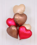 BOOMBA INTERNATIONAL TRADING CO,. LTD Balloons Satin Luxe Cacao Heart Shaped Foil Balloon, 18 Inches, 1 Count 810120710099
